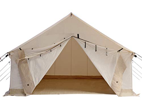 How to calculate the total surface area of a canvas wall tent with four sides 12 x 10 feet